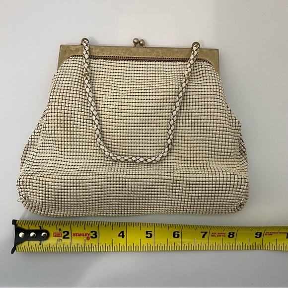 Whiting and Davis Metal Mesh Kiss Lock Bag in Ivory - Picture 13 of 14